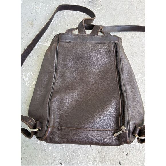 Long champ pebble leather backpack